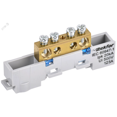 TEKFOR Шина N ноль неизолированная на универсальном держателе 8х12-4-С IEK