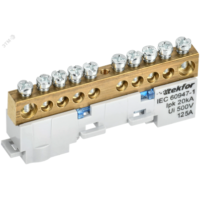 TEKFOR Шина N ноль неизолированная на универсальном держателе 8х12-10-С IEK