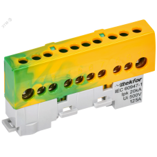 TEKFOR Шина PE земля изолированная на универсальном держателе 8х12-10-ЖЗ IEK