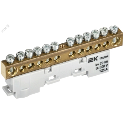 TEKFOR Шина N ноль неизолированная на универсальном держателе 8х12-12-С IEK