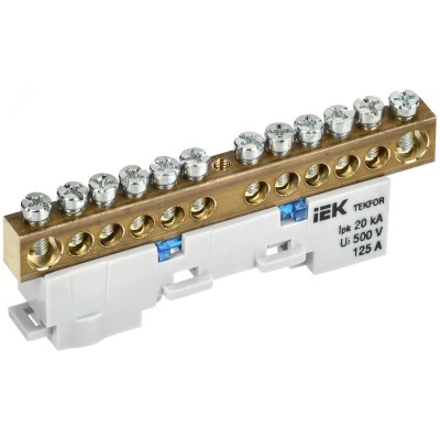 TEKFOR Шина N ноль неизолированная на универсальном держателе 8х12-12-С IEK