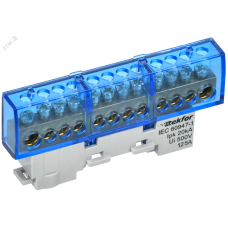 TEKFOR Шина N ноль изолированная на универсальном держателе 8х12-12-С IEK