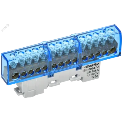 TEKFOR Шина N ноль изолированная на универсальном держателе 8х12-14-С IEK