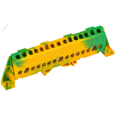 TEKFOR Шина PE земля в комбинированном DIN-изоляторе Стойка 8х12-15-ЖЗ IEK