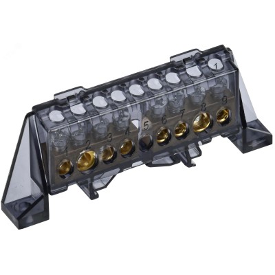 TEKFOR Шина N ноль в комбинированном DIN-изоляторе Стойка 8х12-(4+4)-Ч IEK