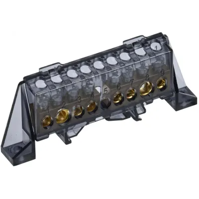 TEKFOR Шина N ноль в комбинированном DIN-изоляторе Стойка 8х12-(4+4)-Ч IEK