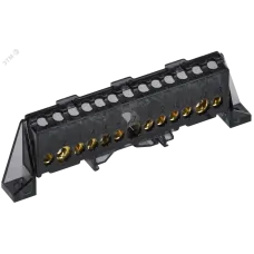 TEKFOR Шина N ноль в комбинированном DIN-изоляторе Стойка 8х12-(6+6)-Ч IEK