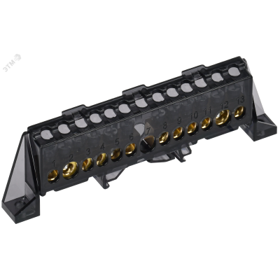 TEKFOR Шина N ноль в комбинированном DIN-изоляторе Стойка 8х12-(6+6)-Ч IEK