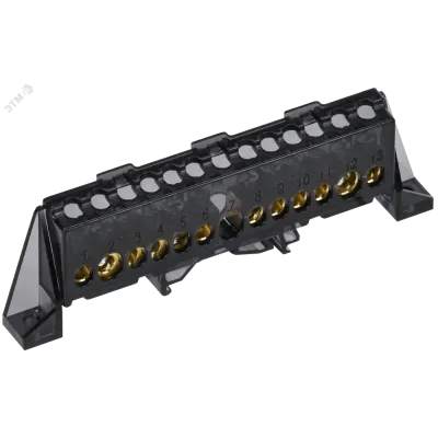 TEKFOR Шина N ноль в комбинированном DIN-изоляторе Стойка 8х12-(6+6)-Ч IEK