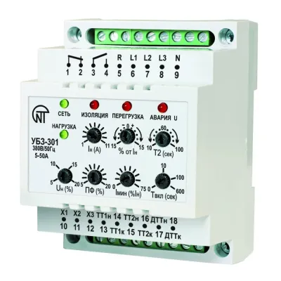 Реле тока УБЗ-301 5-50A для защиты двигателей