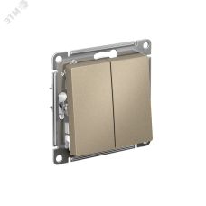 ATLASDESIGN 2-клавишный ПЕРЕКЛЮЧАТЕЛЬ, сх.6/2, 10АХ, быстрозажимные клеммы, ШАМПАНЬ