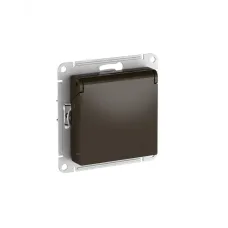 ATLASDESIGN РОЗЕТКА с заземлением со шторкой с крышкой, 16А,IP20, быстрозажимные клеммы, МОККО