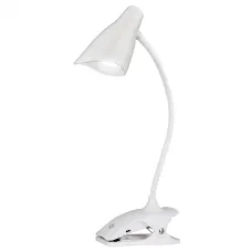 Светильник настольный TLD-560 White/LED/280Lm/5000K/Dimmer прищепка 3W. Сенсорный выключатель. Белый.