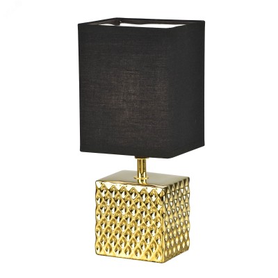 Cветильник настольный декоративный под лампу Е14 40W Механический выключатель Золотой/Черный ТМ UML-B306 E14 GOLD/BLACK