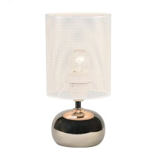 Светильник настольный декоративный под лампу Е14 40W Механический выключатель Серебристый/Белый ТМ UML-B307 E14 SILVER/WHITE
