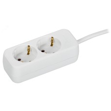 Удлинитель UMA У02 2 места 2P+PE 3м 3х1мм2 10А белый