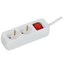 UMA Удлинитель У02К 2 места 3м 3х1мм2 10А бел. IEK с кнопкой