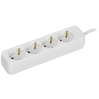 Удлинитель UMA У04 4 места 2P+PE 5м 3х1мм2 10А белый