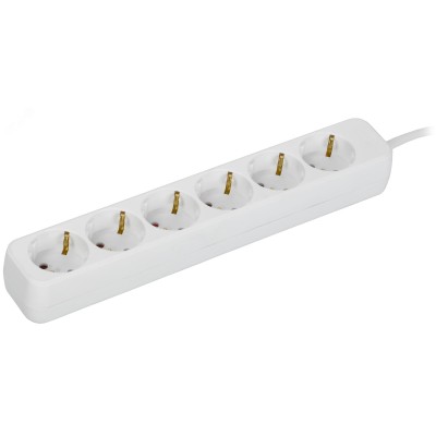 Удлинитель UMA У06 6 мест 2P+PE 3м 3х1мм2 10А белый