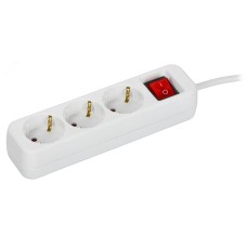 UMA Удлинитель У03К 3 места 1,5м 3х1мм2 10А бел. IEK с кнопкой