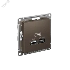 ATLASDESIGN USB РОЗЕТКА A + тип-C 45W высокоскор.заряд. QC, PD, механизм, МОККО