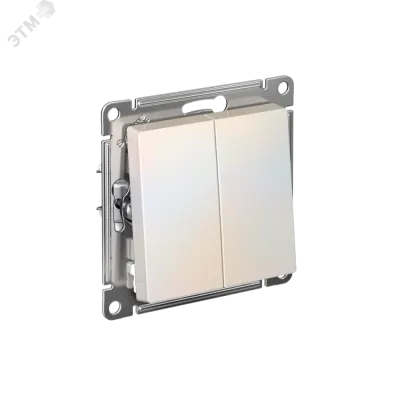 Переключатель двухклавишный ATLASDESIGN схема 6 10АХ механизм жемчуг