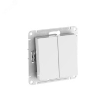 ATLASDESIGN AQUA 2-клавишный ПЕРЕКЛЮЧАТЕЛЬ IP44, сх.6, 10АХ, быстрозажимные клеммы, БЕЛЫЙ