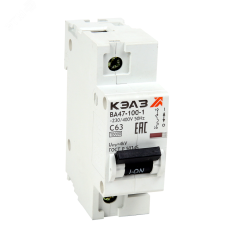 Выключатель автоматический однополюсный 63А D ВА47-100-1D63-УХЛ3