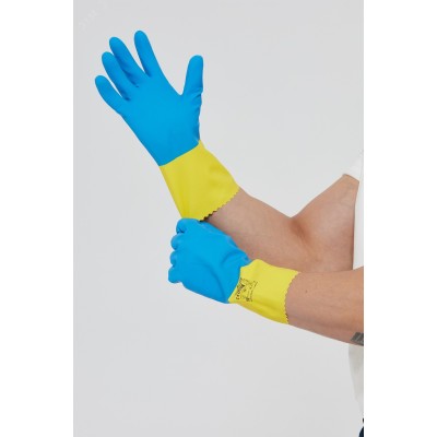 Перчатки латексные с хлопковым напылением VE330, размер 7