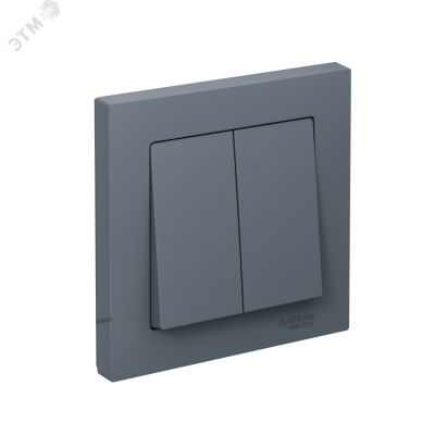 Выключатель двухклавишный ATLASDESIGN схема 5 10АХ в сборе грифель