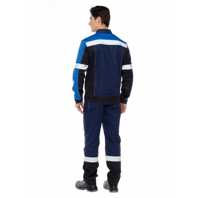 Костюм Виват NEW брючный, цвет синий с черной и васильковой отделкой, р. 112-116/182-188