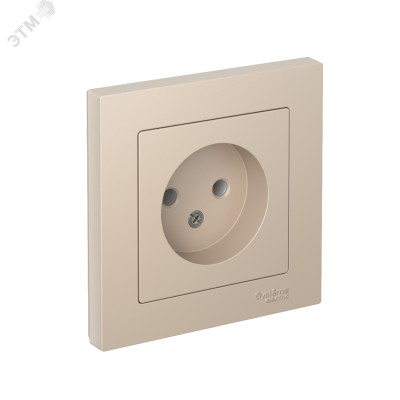 ATLASDESIGN РОЗЕТКА без заземления, 16А, в сборе, ПЕСОЧНЫЙ