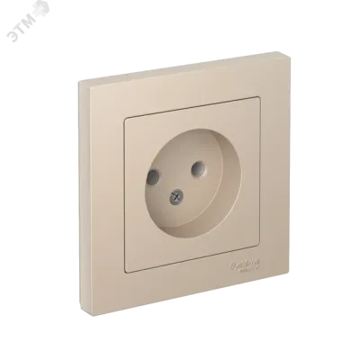 ATLASDESIGN РОЗЕТКА без заземления, 16А, в сборе, ПЕСОЧНЫЙ