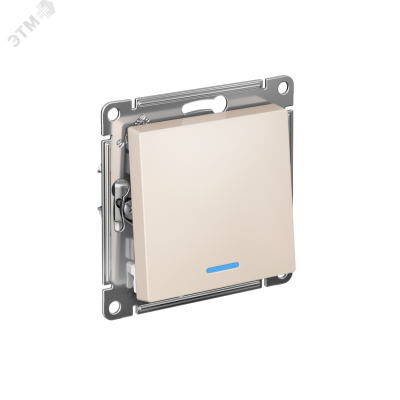 ATLASDESIGN 1-клавишный ВЫКЛЮЧАТЕЛЬ с подсветкой , сх.1а, 10АХ, быстрозажимные клеммы,БЕЖЕВЫЙ