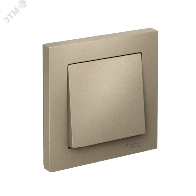 Выключатель одноклавишный ATLASDESIGN схема 1 10АХ в сборе шампань