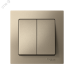Выключатель двухклавишный ATLASDESIGN схема 5 10АХ в сборе шампань