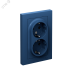 ATLASDESIGN РОЗЕТКА двойная с заземлением, 16А, в сборе, АКВАМАРИН
