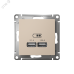 ATLASDESIGN USB РОЗЕТКА A+A, 5В/2,1 А, 2х5В/1,05 А, механизм, ПЕСОЧНЫЙ