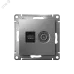 Розетка ATLASDESIGN двойная компьютерная+ТВ RJ45+TV категория 5E механизм сталь