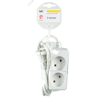 Удлинитель У2 2 места 2Р/3 метра 2х0,75мм2 10А/250 IEK