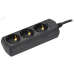 Удлинитель У03 3 места с заземлением 3м 3х1мм2 10А 250В черный GENERICA