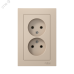 ATLASDESIGN РОЗЕТКА двойная без заземления,16А, в сборе, ПЕСОЧНЫЙ