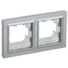 BRITE Рамка 2 поста IP44 РУ-2-БрА-44 алюминий