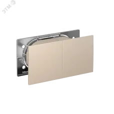 ATLASDESIGN РОЗЕТКА двойн. с заземл.со штор.со сдвиж. крышк, 16А, в сборе, ПЕСОЧ