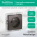 Розетка ATLASDESIGN без заземления 16А механизм мокко