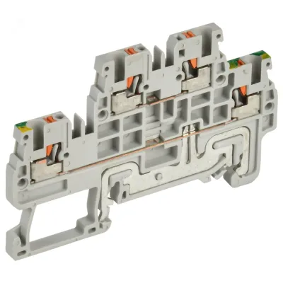 ARMAFIX Клемма пружинная Push-in CP-ML-PEN 2 ур. земля-низ 1,5мм2 серая IEK