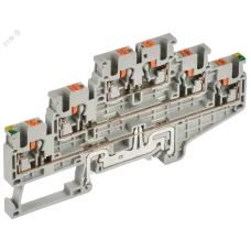 ARMAFIX Клемма пружинная Push-in CP-ML-PEN 3 ур. земля-низ 2,5мм2 серая IEK