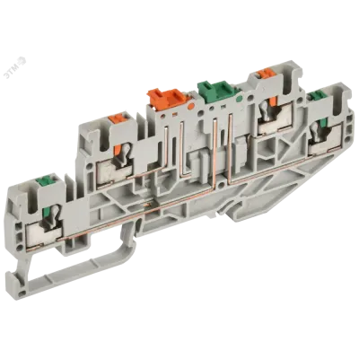 ARMAFIX Клемма пружинная Push-in CP-ML 2 ур. с ножевым размыкателем 2,5мм2 серая IEK