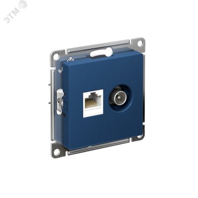 ATLASDESIGN РОЗЕТКА двойная ТВ + компьютерная RJ45, кат. 5Е, АКВАМАРИН