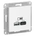 ATLASDESIGN USB РОЗЕТКА А+С, 5В/2,4 А, 2х5В/1,2 А, механизм, ЛОТОС